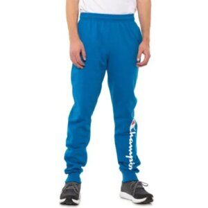 Champion Cotton Poly Blue w. White Powerblend Graphic Logo Joggers men 2XL